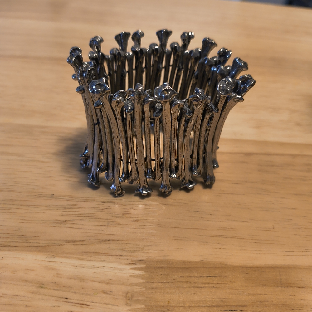 Martha Rotten Pewter Bone Bracelet